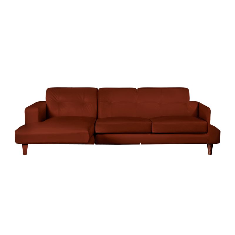 LATAM HOME - Sofá Seccional Izquierdo Salerno Pu Chocolate