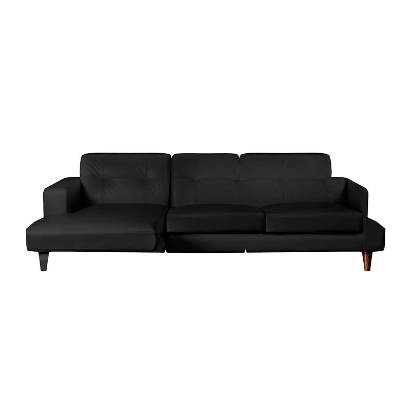 LATAM HOME - Sofá Seccional Izquierdo Salerno Pu Negro