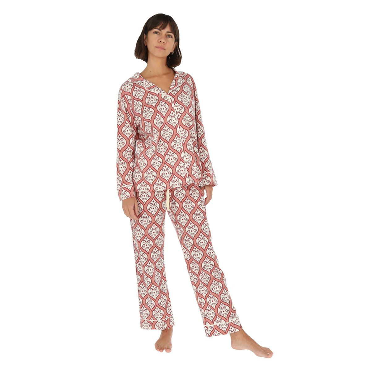 BAMERS - Pijama Mujer  Bamers Paz Rojo Print