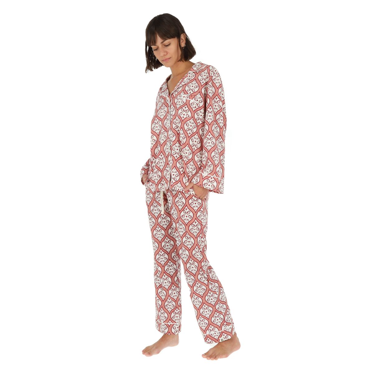 BAMERS - Pijama Mujer  Bamers Paz Rojo Print