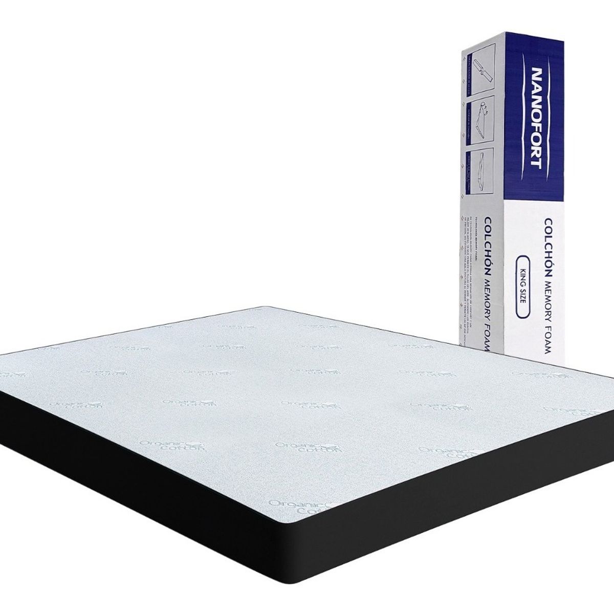 NANOFORT - Colchón King Espuma Memory Foam 200cm X 190 cm