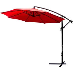 JARDIMEX - Quitasol Lateral 3m Extendible Altura Ajustable Rojo