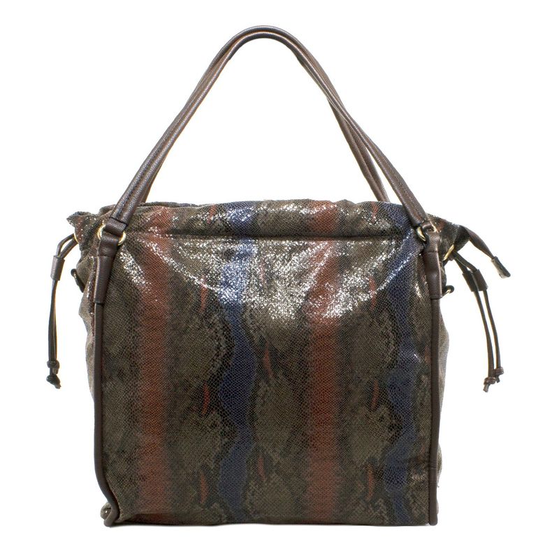MAILEA - Cartera ecocuero grande piton para mujer café