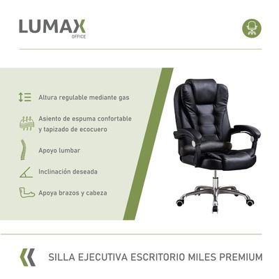 Imagen 2 del producto Silla Ejecutiva Escritorio Miles Premium Color Negro