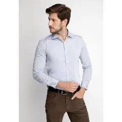 FEROUCH - Camisa Smart Casual Boston Azul