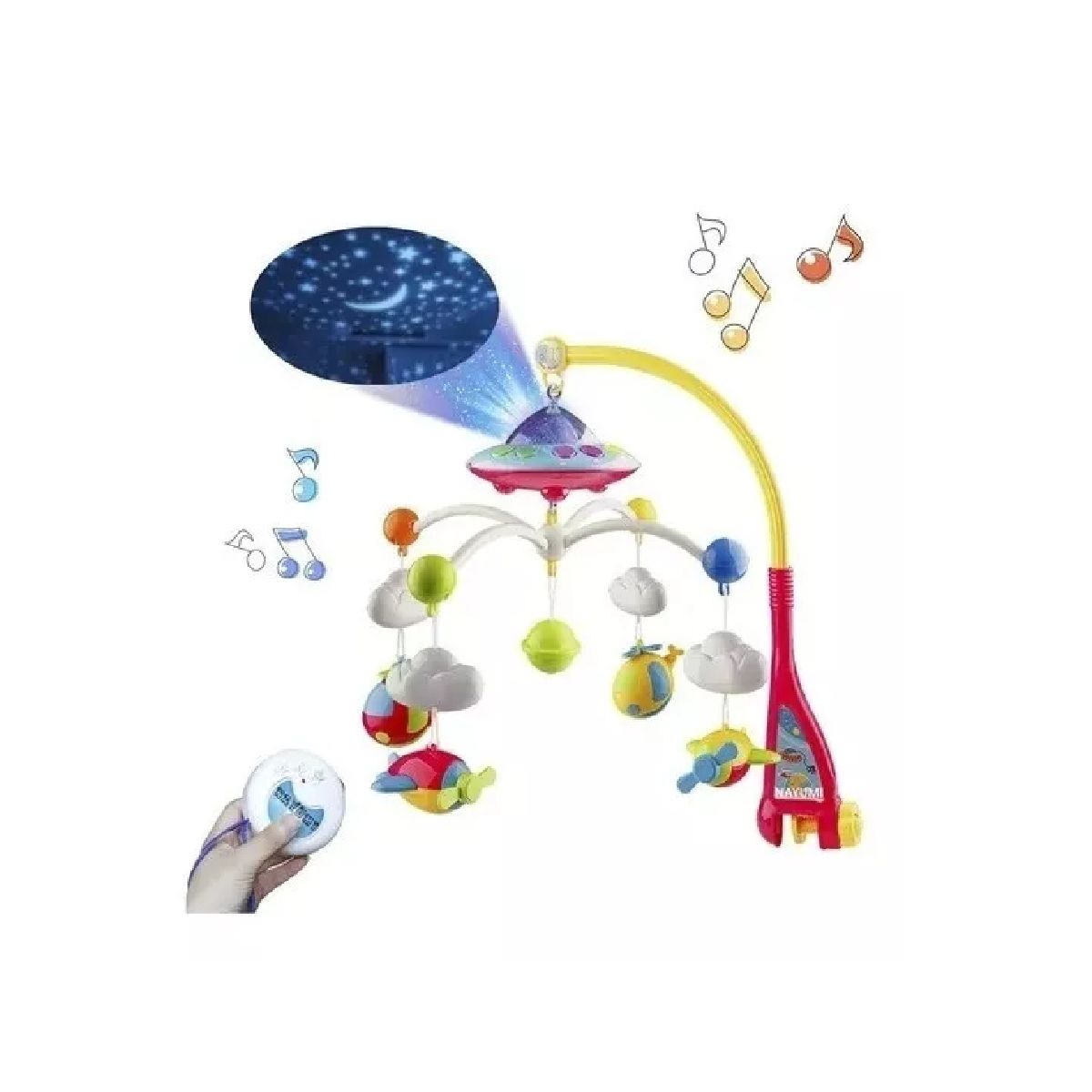 GENERICO - Móvil Para Cuna A Control Remoto Con Luz Y Sonido