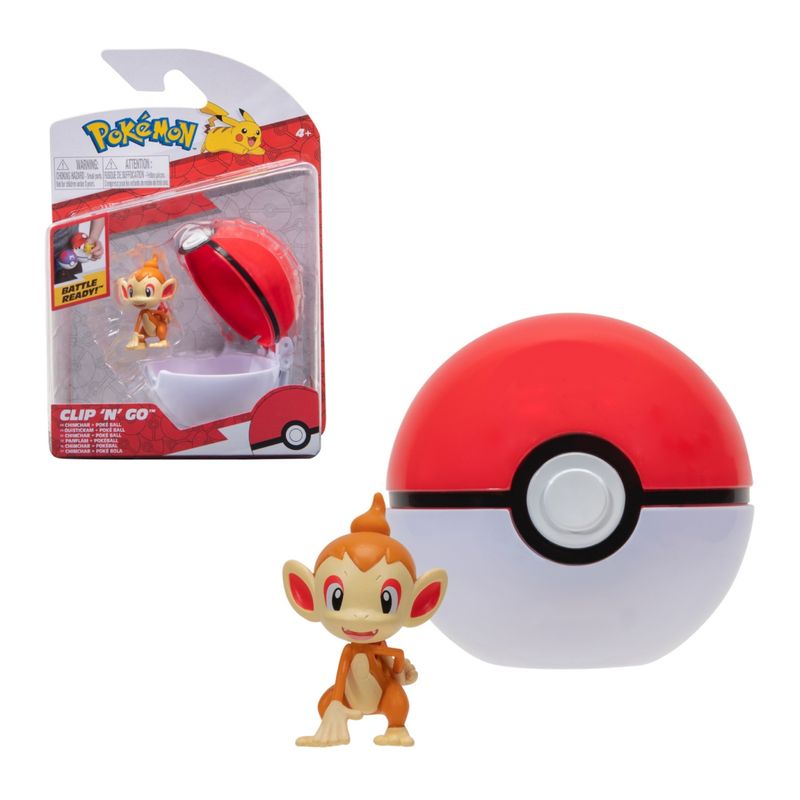 POKEMON - Pokebola Con Figura Pokemon - Chimchar & Poke Ball