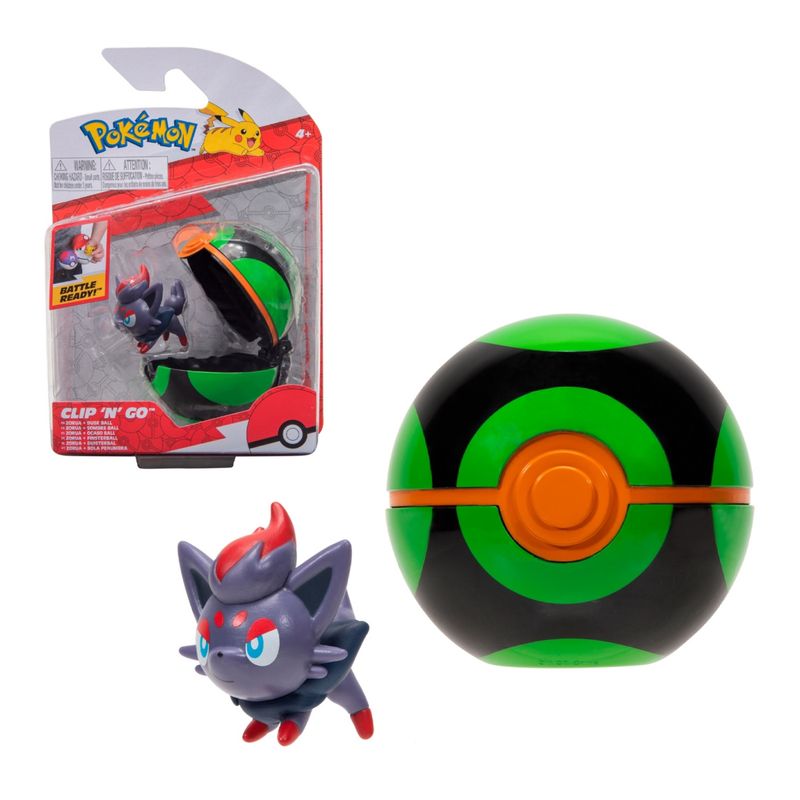 POKEMON - Pokebola Con Figura Pokemon - Zorua & Dusk Ball