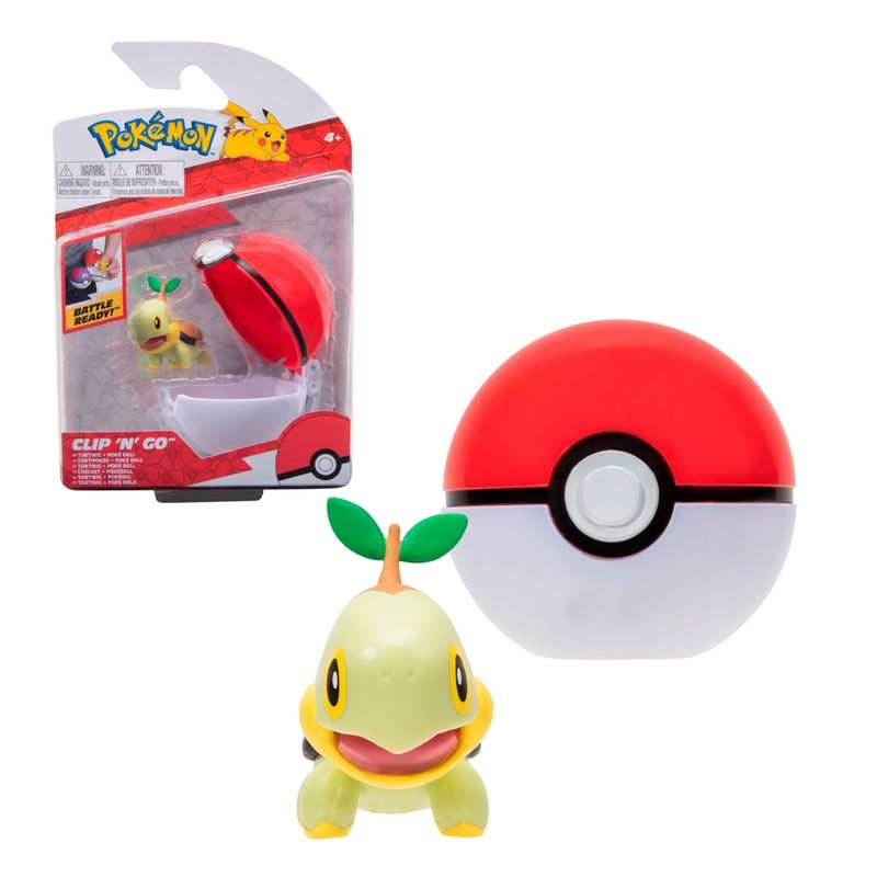 POKEMON - Pokebola Con Figura Pokemon -turtwig & Poke Ball