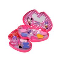 Cosmetiquero Minnie 2 pisos corazón con maquillaje brillante