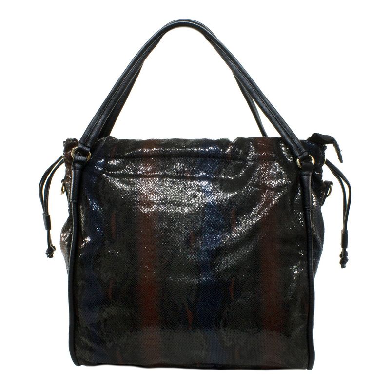 MAILEA - Cartera ecocuero grande piton para mujer negro