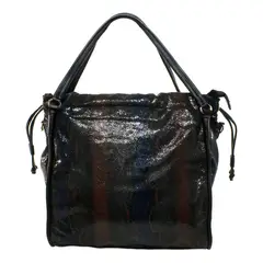 MAILEA - Cartera ecocuero grande piton para mujer negro