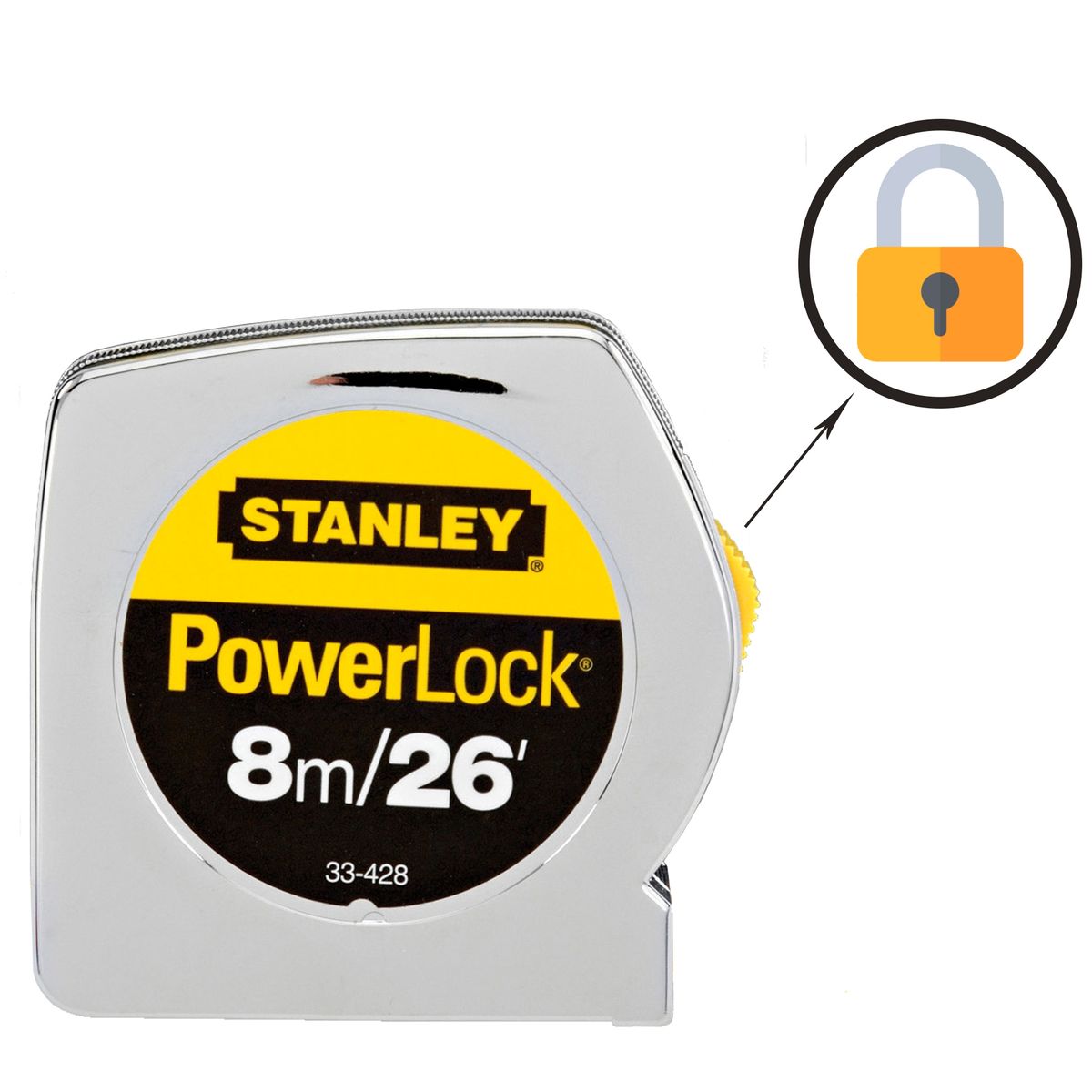 STANLEY - Huincha de Medir 8m/26' Sensor HCS STANLEY 33-428HT