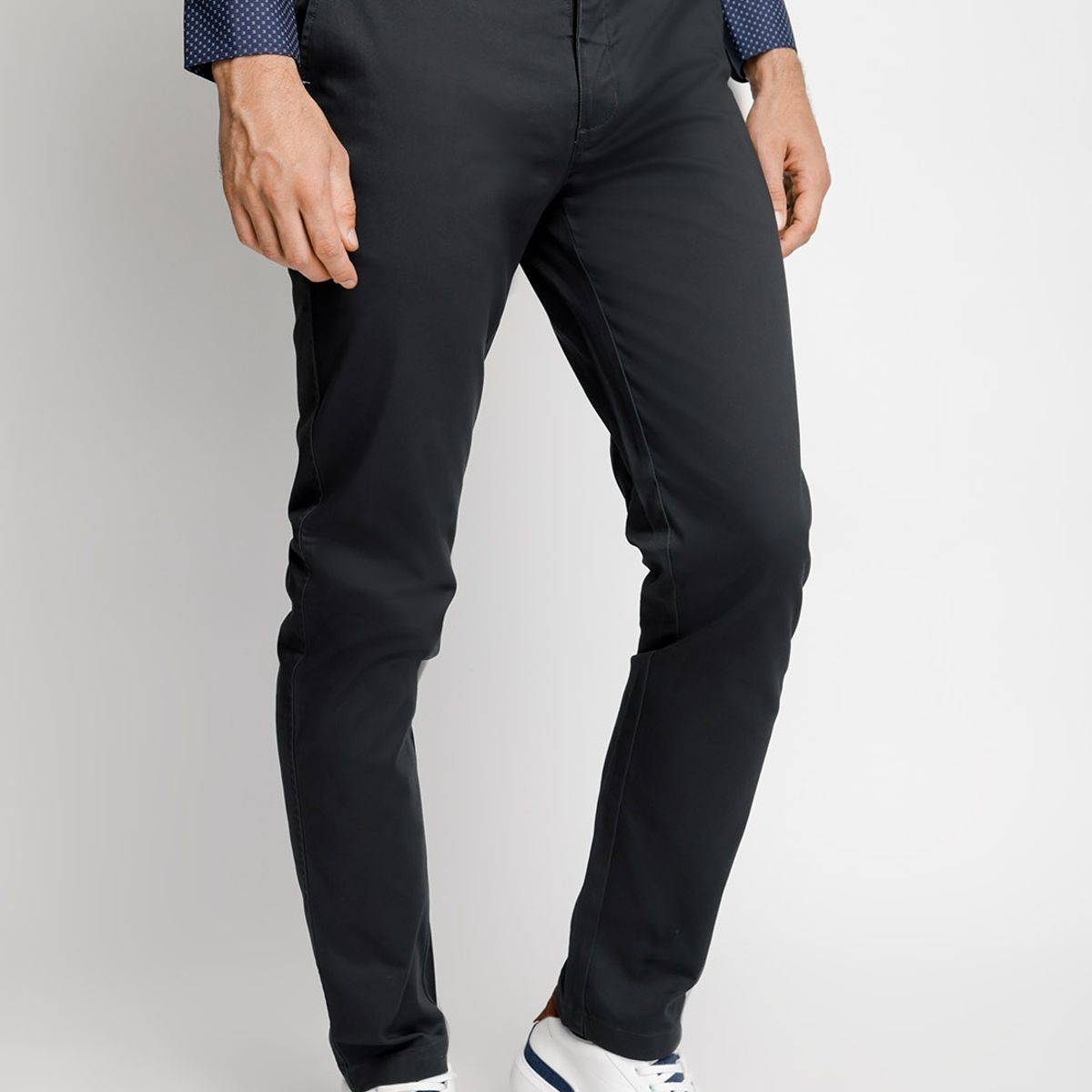 FEROUCH - Pantalón Twill Sin Pliegues Slim L/33 Gris Ferouch