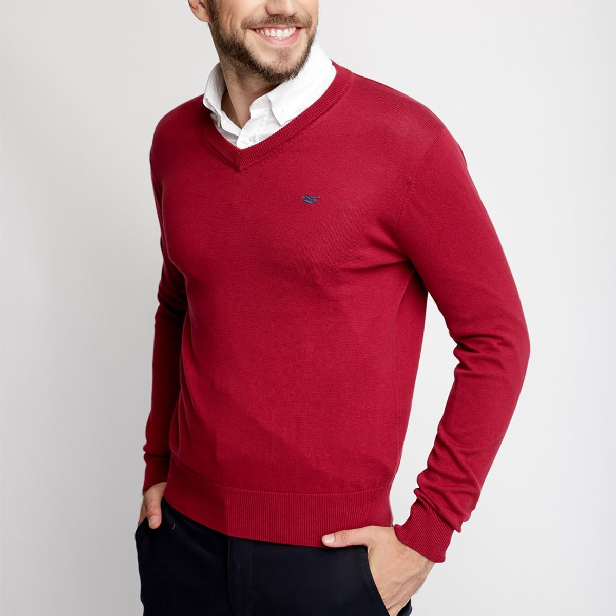 FEROUCH - Sweater Smart Casual Rojo Ferouch