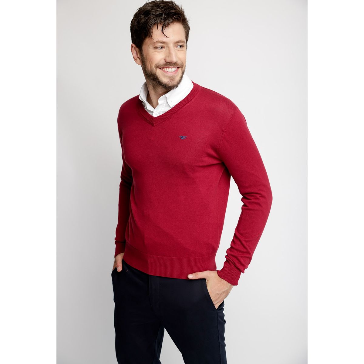 FEROUCH - Sweater Smart Casual Rojo Ferouch