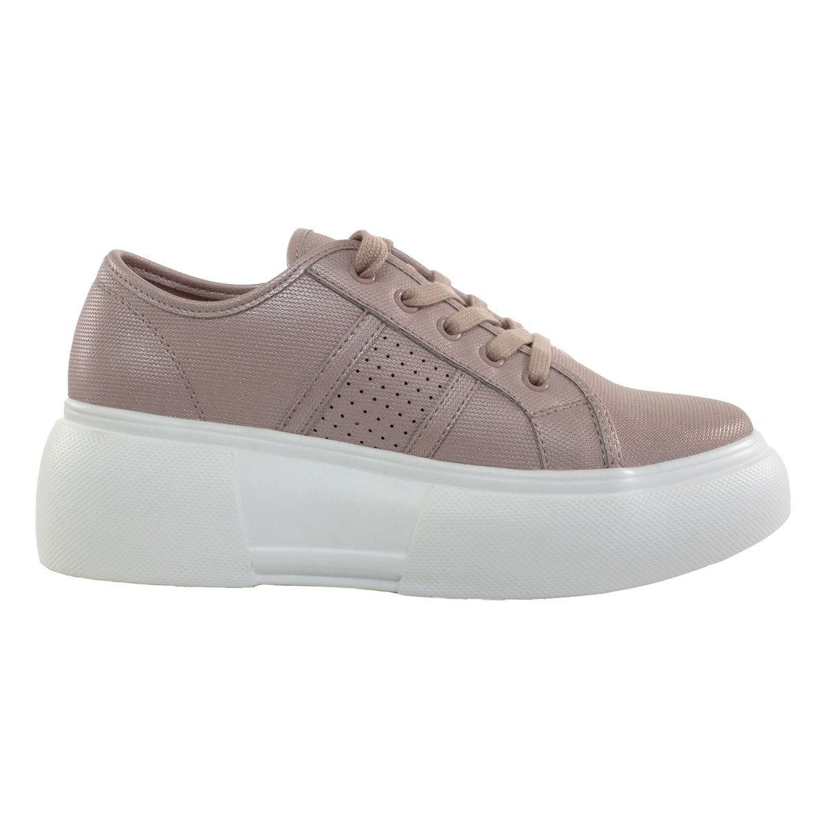 MAILEA - Zapatilla lisa perforada impermeable para mujer rosado