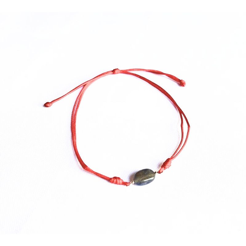 GENERICO - Pulsera Hilo Rojo Piedra Labradorita