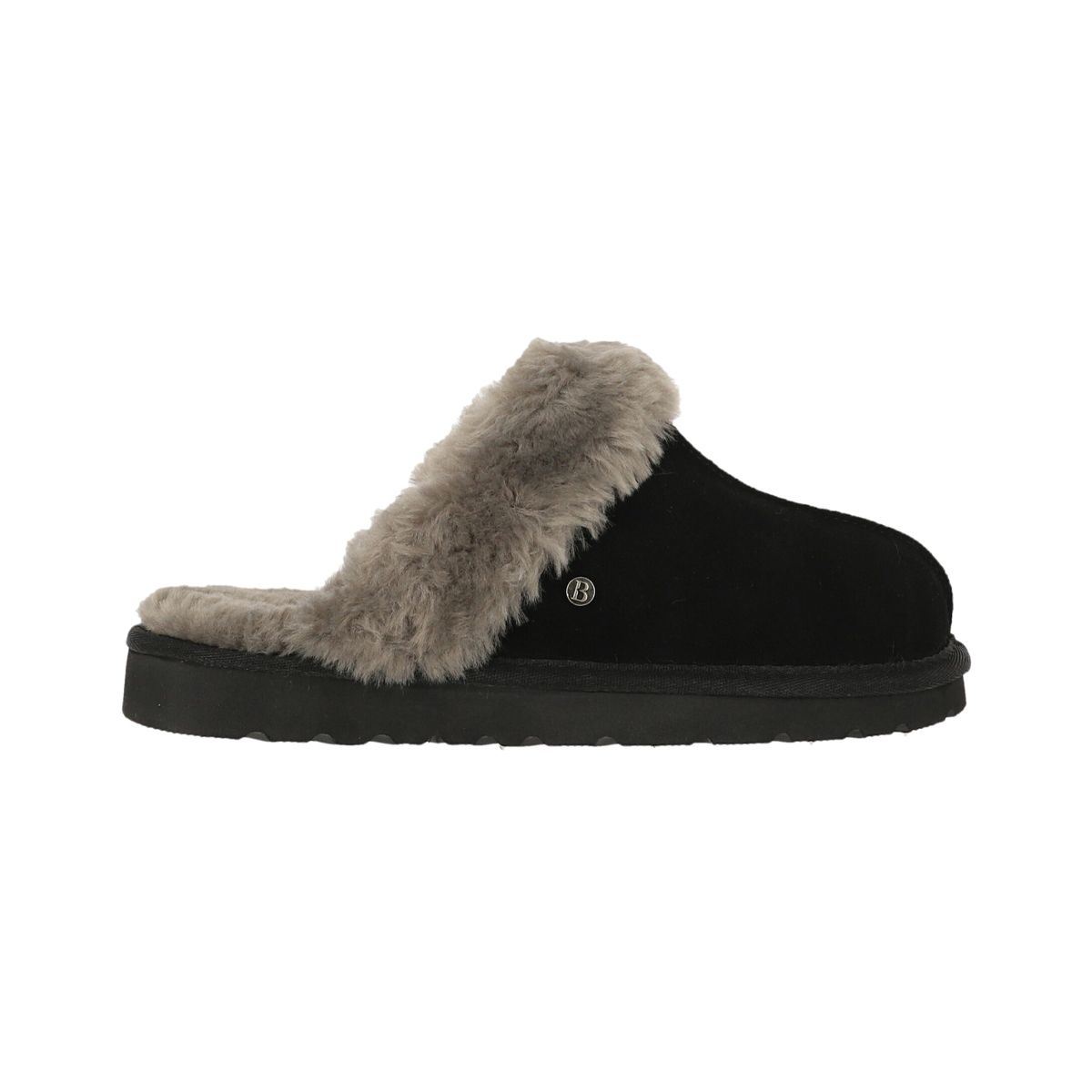 BAMERS - Pantufla Bamers Slipper Fur Leather Mujer Negro
