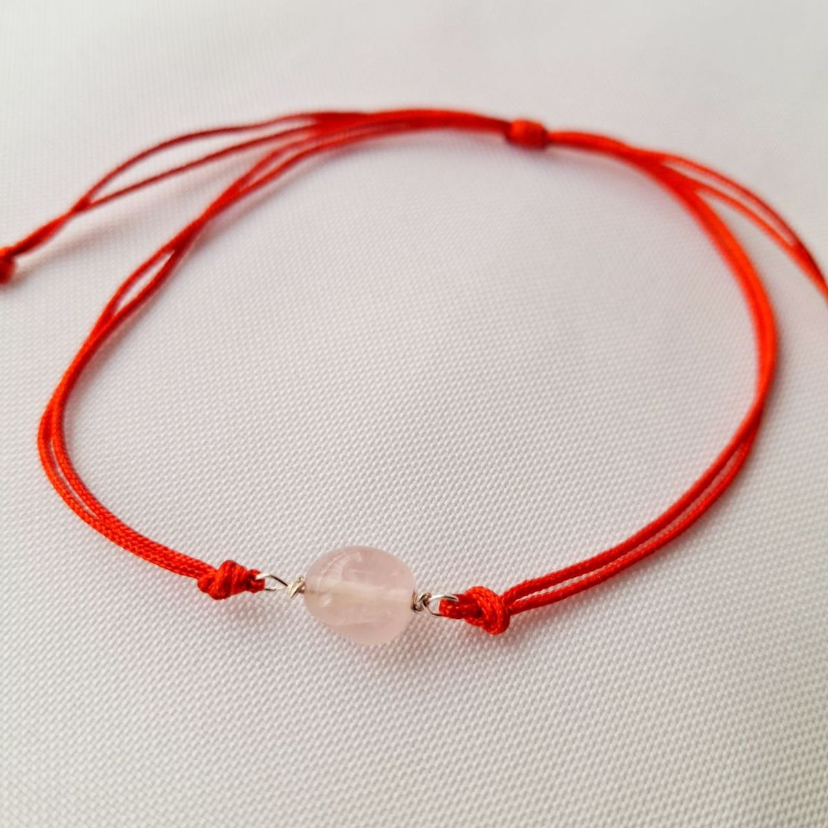 GENERICO - Pulsera Hilo Rojo Piedra Cuarzo rosa