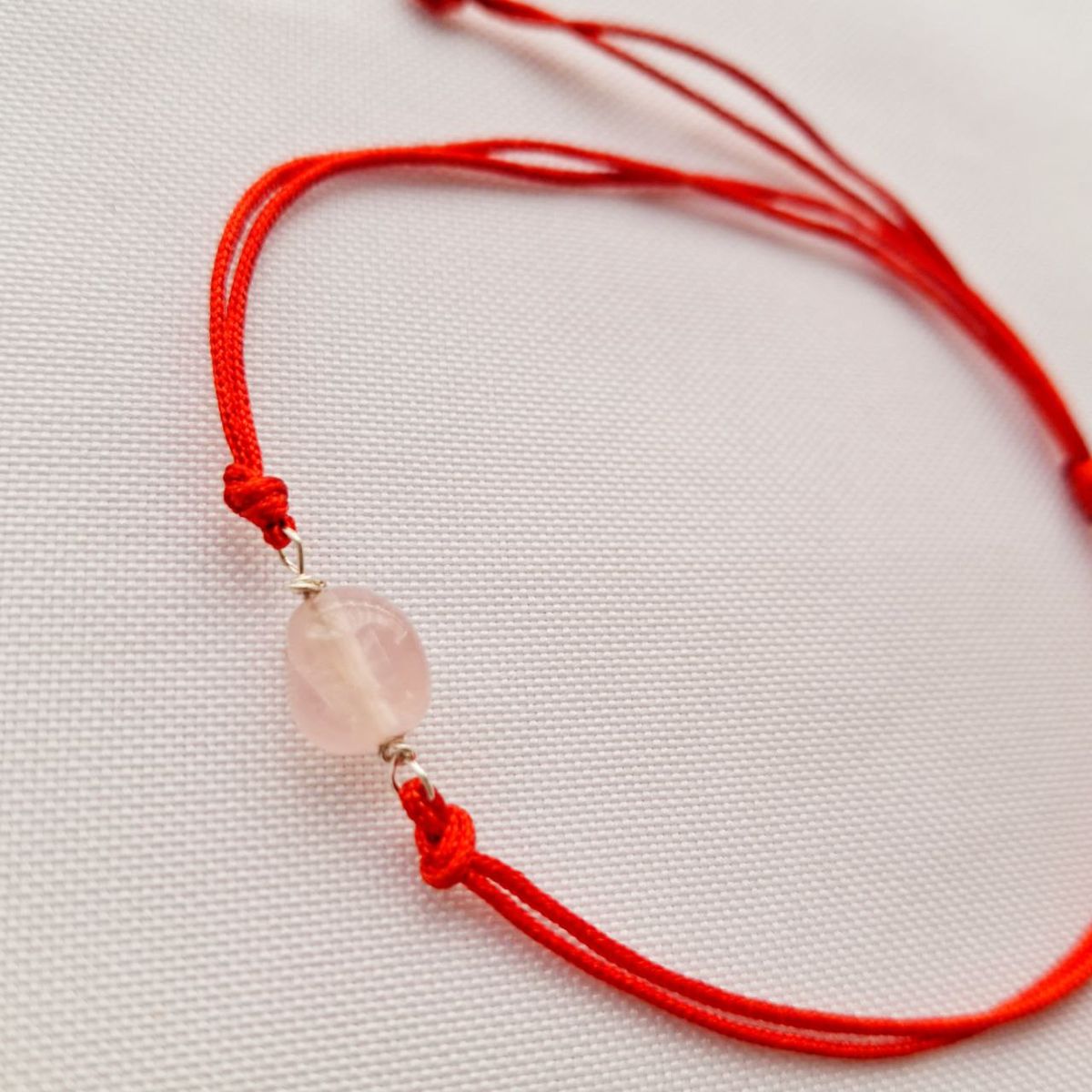 GENERICO - Pulsera Hilo Rojo Piedra Cuarzo rosa
