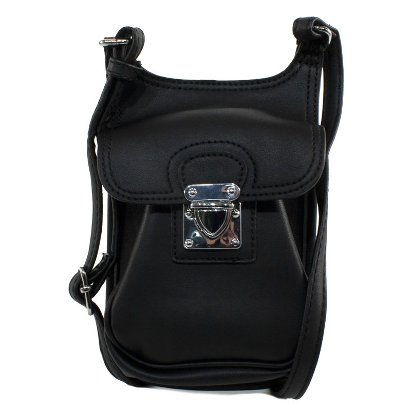 MAILEA - Porta celular clip de ecocuero para mujer negro