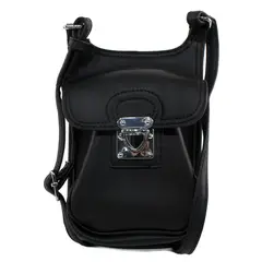 MAILEA - Porta celular clip de ecocuero para mujer negro