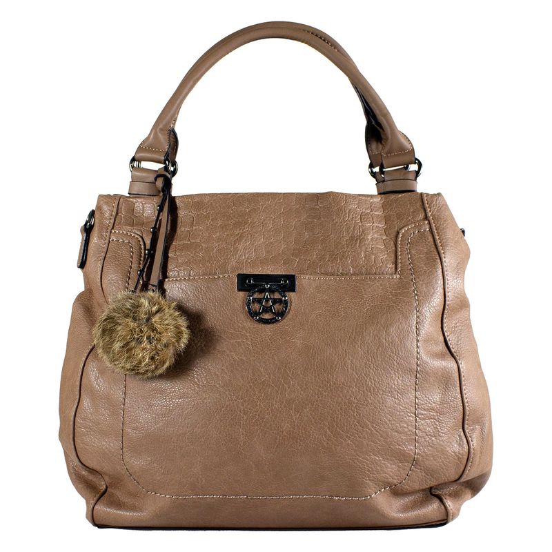MAILEA - Cartera ecocuero piel cocodrilo para mujer taupe