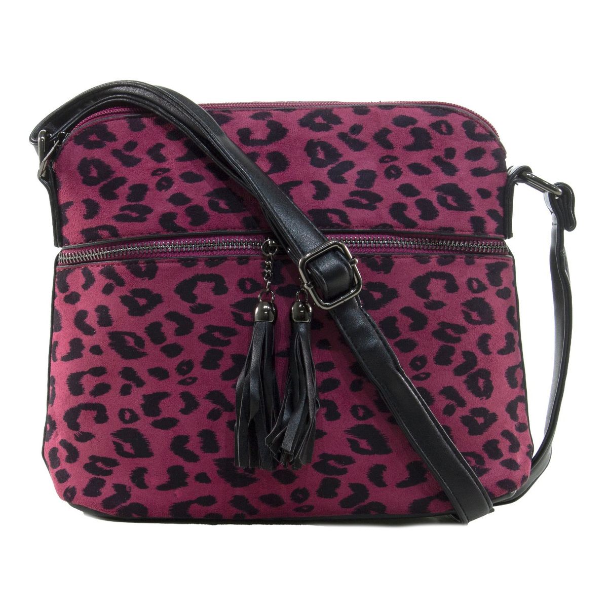 MAILEA - Bandolera ecocuero mediana leo para mujer rosado