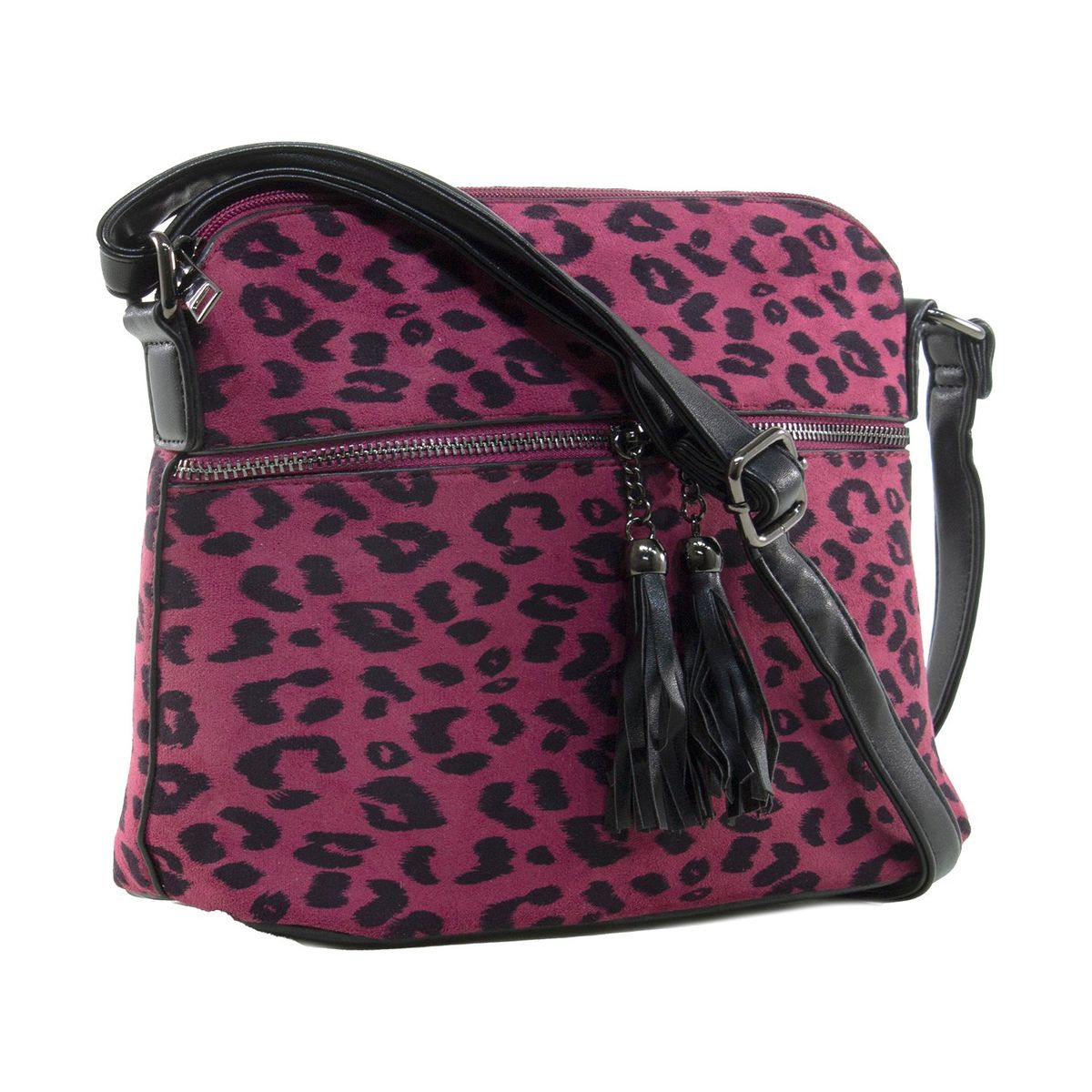 MAILEA - Bandolera ecocuero mediana leo para mujer rosado