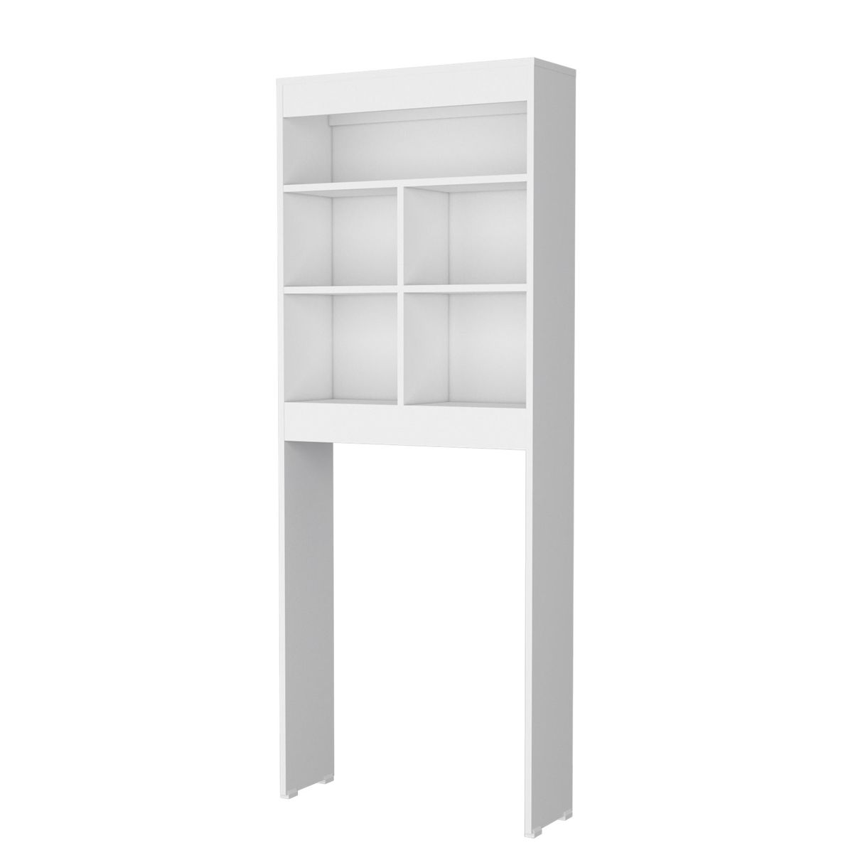 FMFURNITURE - Estante Baño WC 5 Repisas - Blanco 160.8x63.2x20.1 cm