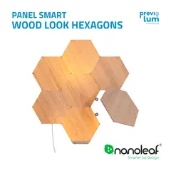 NANOLEAF - Paneles luminosos smart Hexagono Madera pack de inicio