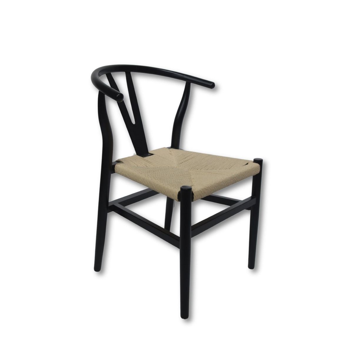 NECTAR - Silla Wishbone de Madera de Haya Negra Estilo Escandinavo para Comedor o Escritorio
