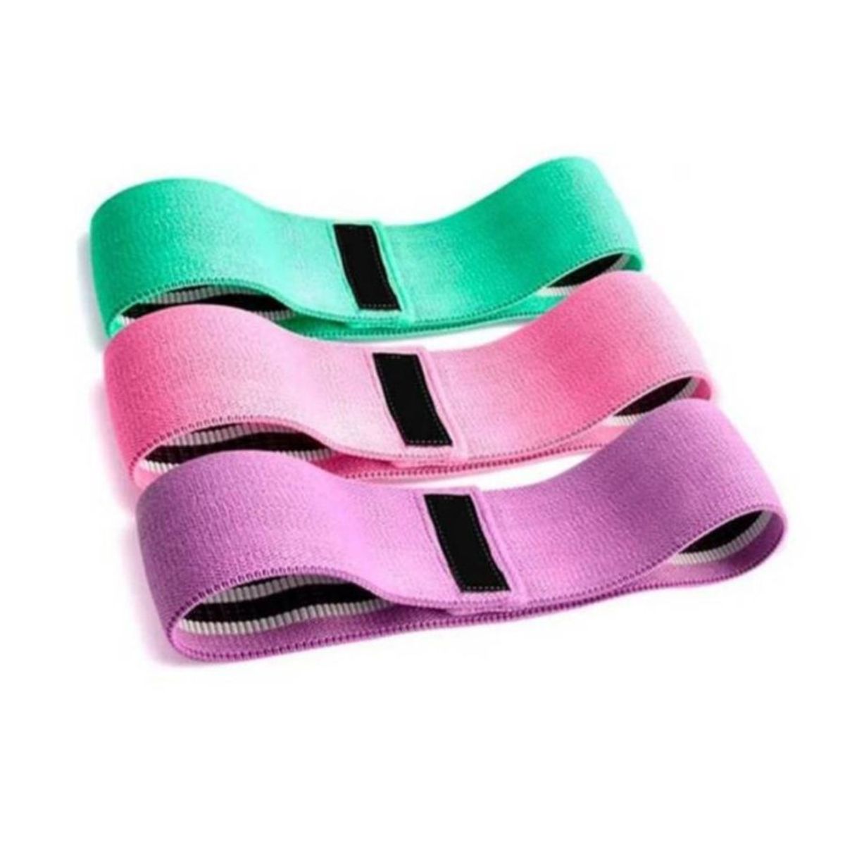 GENERICO - Set 3 Bandas Elásticas De Resistencia Tela Glúteos Y Piernas