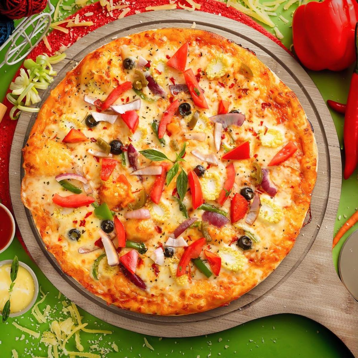 COOK IN - PLATO PIZZA MADERA CON MANGO 32,5cm