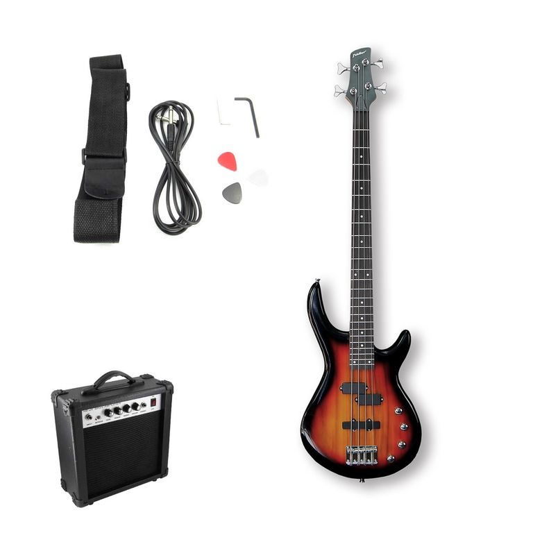 Bajo Electrico Sunburst + Amplificador 20W