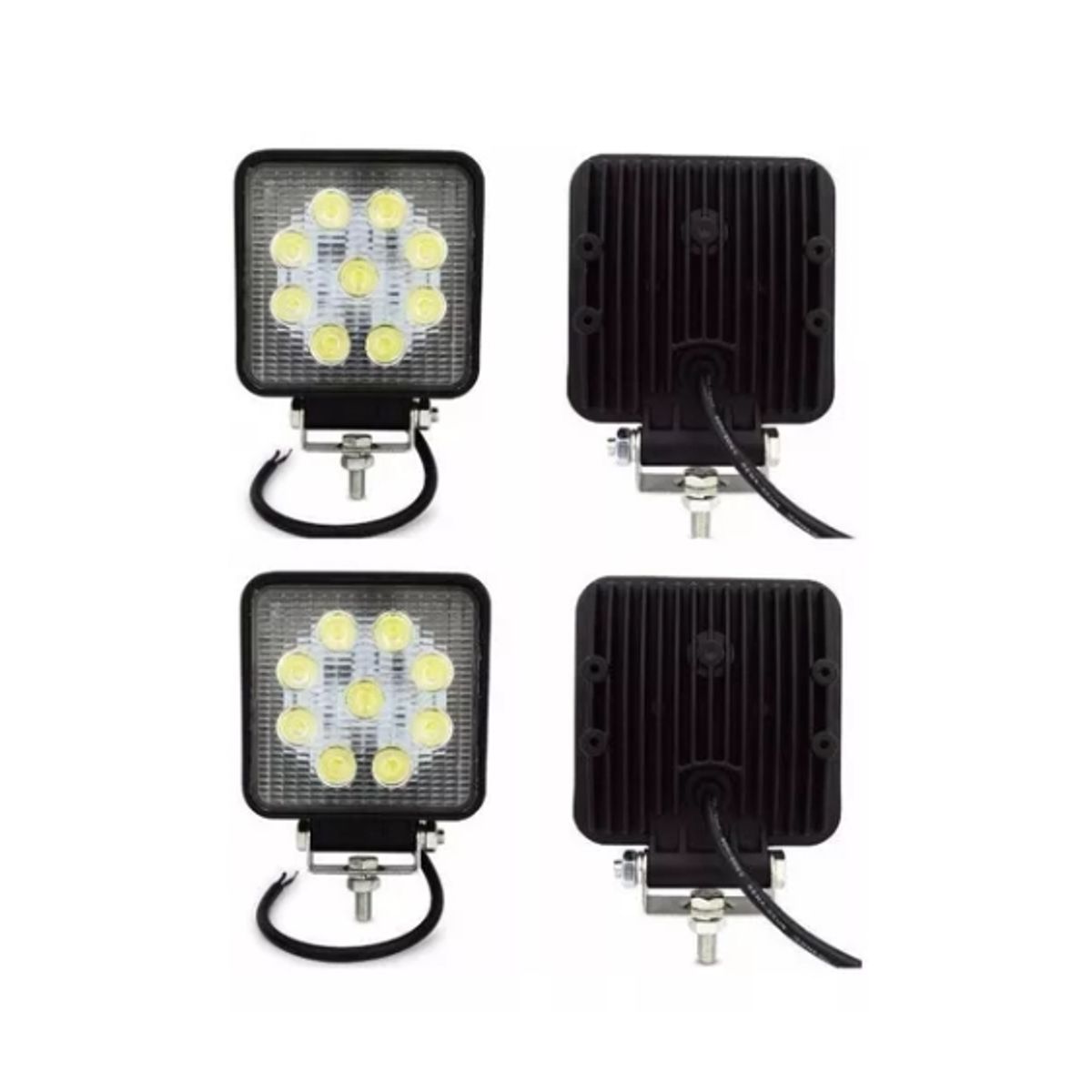 OFERTABKN - Pack 6 Foco Led Neblinero 27w Cuadrados 9 Led 4x4