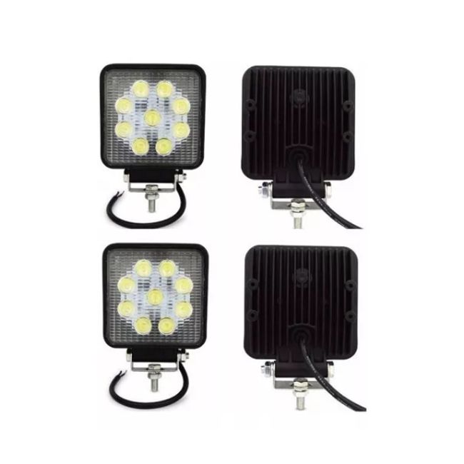 OFERTABKN - Pack 6 Foco Led Neblinero 27w Cuadrados 9 Led 4x4