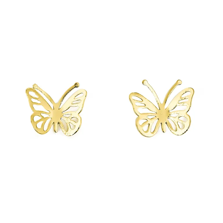 Aros Mariposa Calada Enchapado Oro 18K Dorado TALLA UNICA