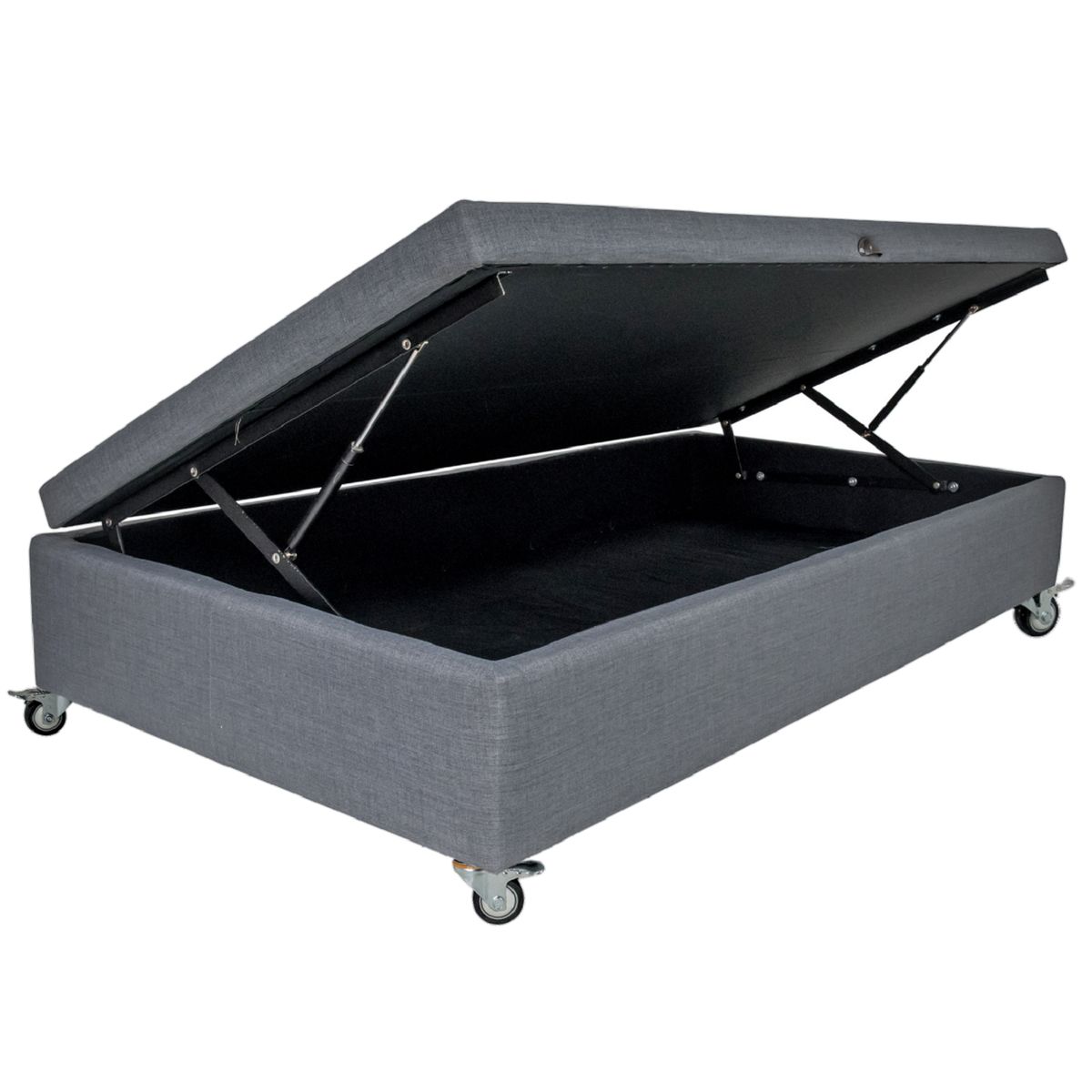 BLOCCARE - Base de Cama Baúl 1.5 Plaza largo 200 cm Lateral con Ruedas Deluxe