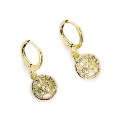 ANDREA COGGIOLA JOYAS - Aros Argolla Árbol De La Vida Circón Blanco Enchapado Oro 18K