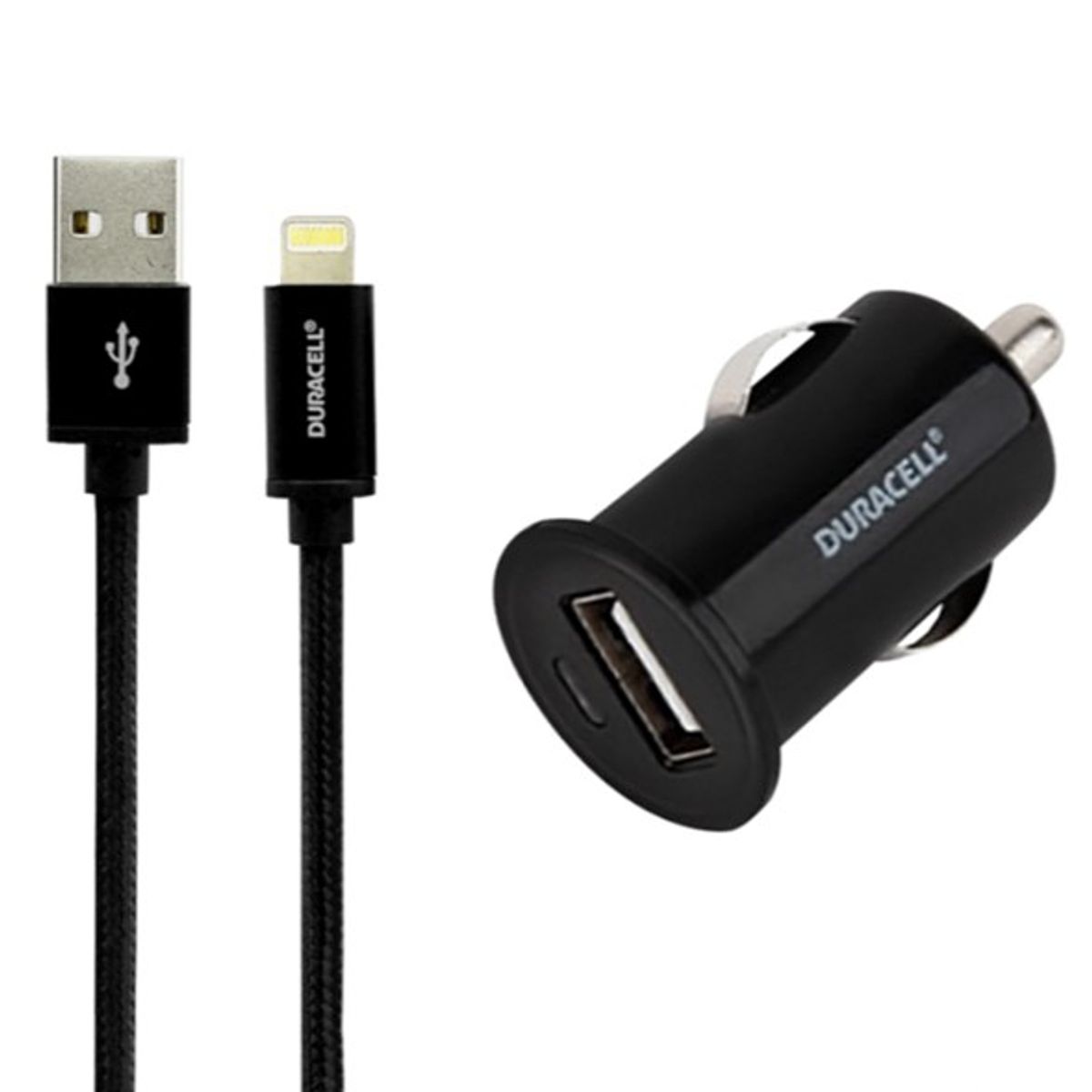 DURACELL - CARGADOR AUTO 2.1A CABLE IPHONE 5,6 CERTIF. DURACELL