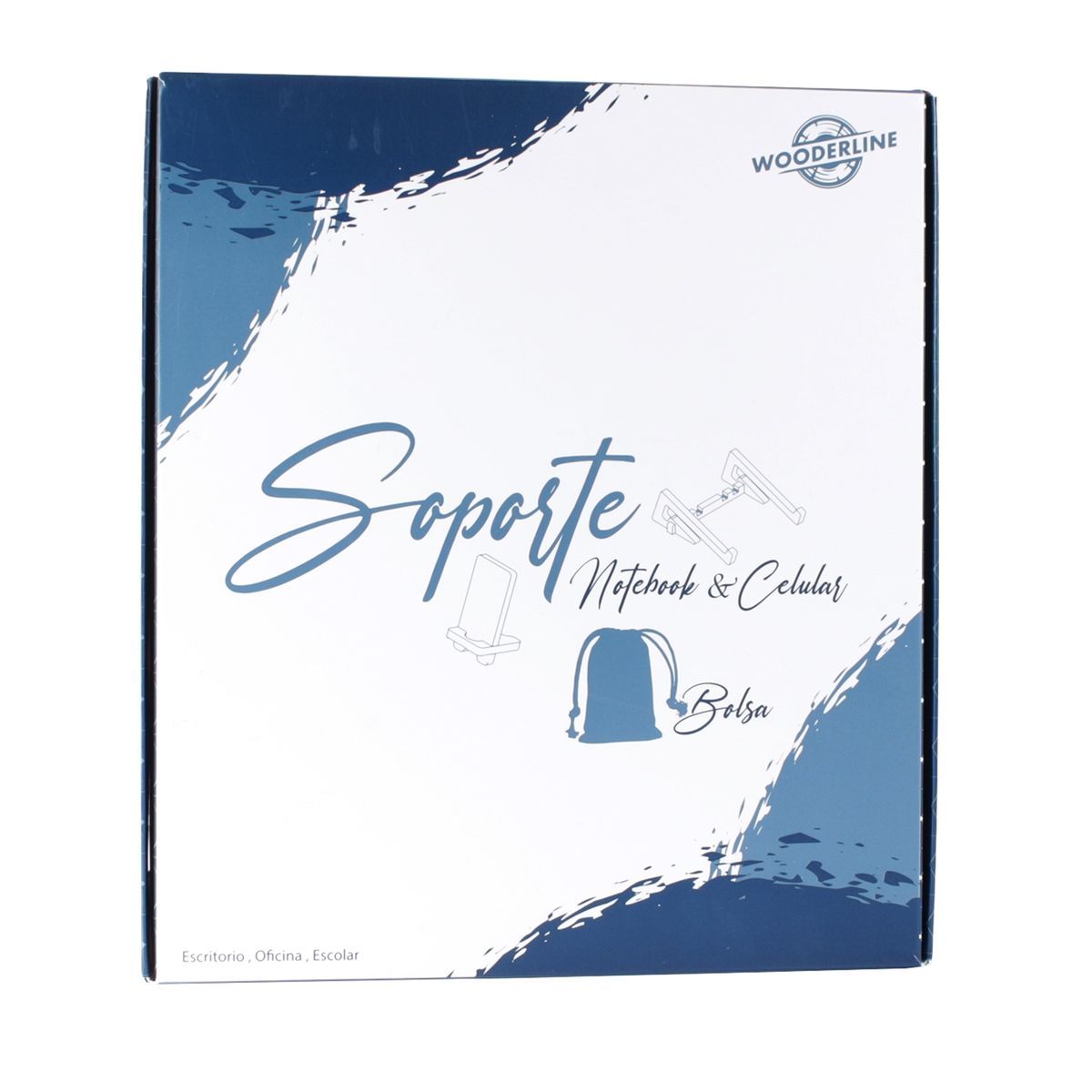 GENERICO - KIT BASE MADERA NOTEBOOK  BASE MADERA CELULAR  BOLSA TRASLADO