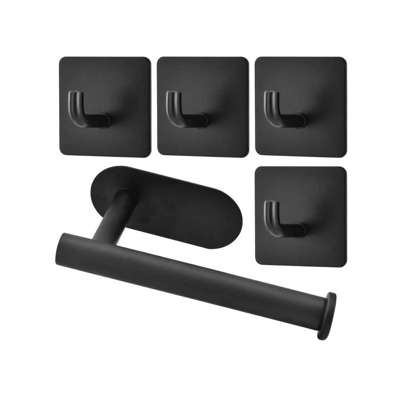 GENERICO - Porta Confort Papel Higiénico Acero Inoxidable Negro Mate