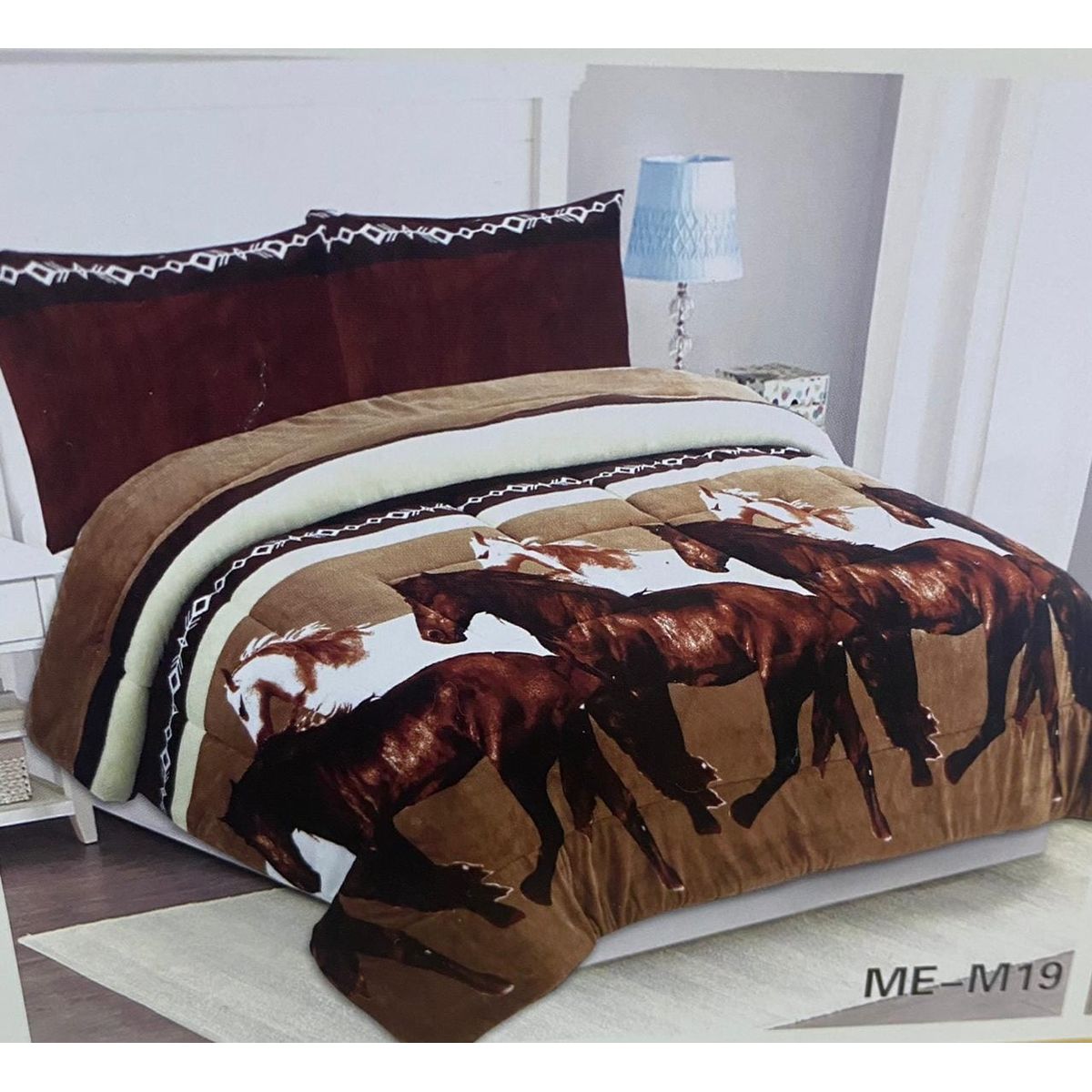 GENERICO - Cobertor Chiporro 1.5 Plazas - Café Caballos M19