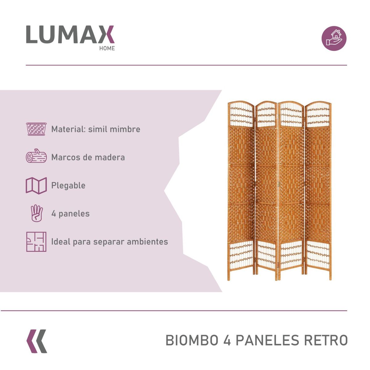 LUMAX - Biombo Decoracion y Separador de Ambientes Beige