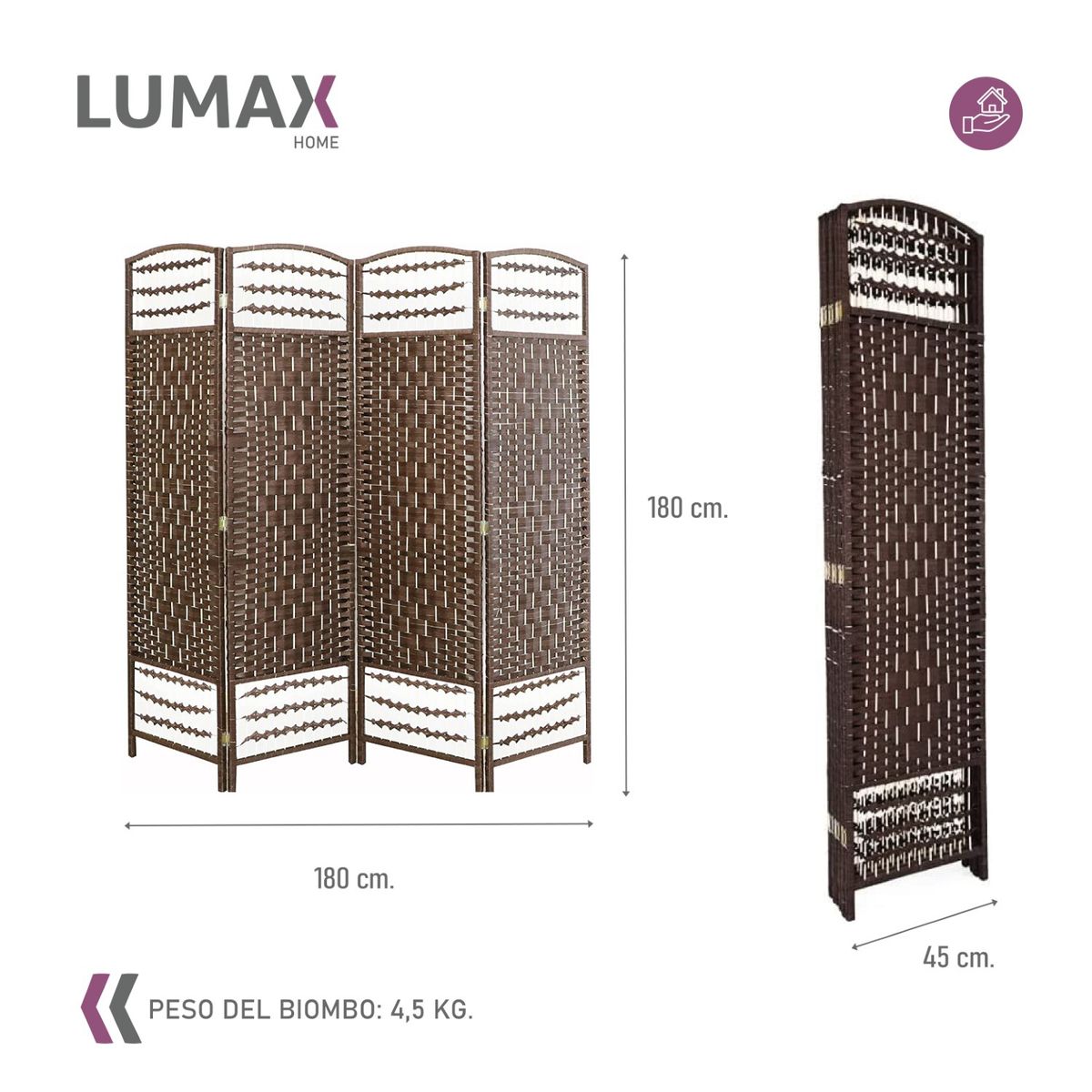 LUMAX - Biombo Decoracion y Separador de Ambientes Café