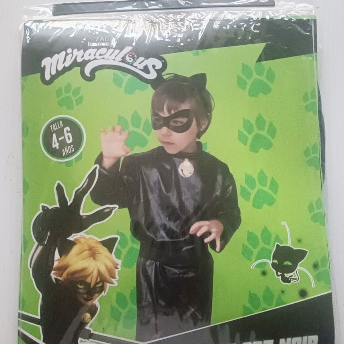 TODODISFRACESCHILE - Disfraz CatNoir de Ladybug Talla 4 a 6 años