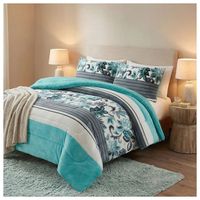 Cobertor Chiporro Invierno 2 Plazas - Turquesa Hojas M28