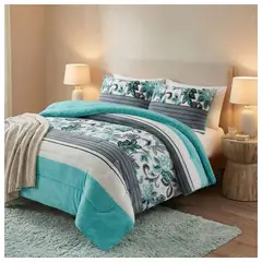 GENERICO - Cobertor Chiporro Invierno 2 Plazas - Turquesa Hojas M28